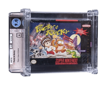 1993 SNES Super Nintendo (USA) "Pocky & Rocky" Sealed Video Game - WATA 9.0/A